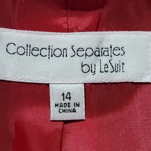 NWT Le Suit Separates Fire Red 3 Button Jacket Size 14 - Picture 4 of 16